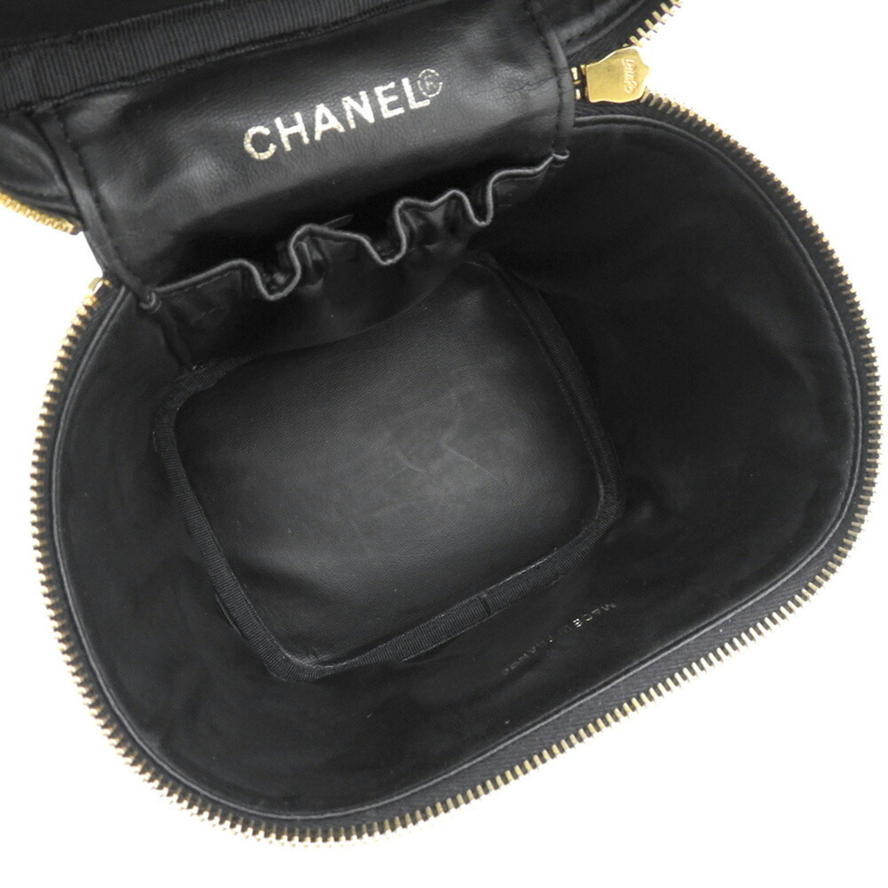 CHANEL Black Caviar Leather Logo Vanity Bag - Picture 3 of 9